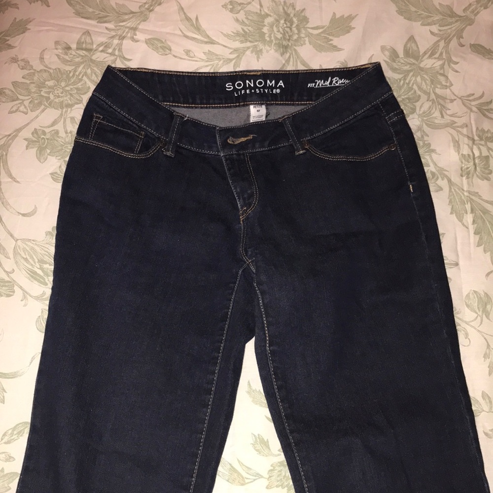 Mid-Rise Boot Cut Blue Jeans
